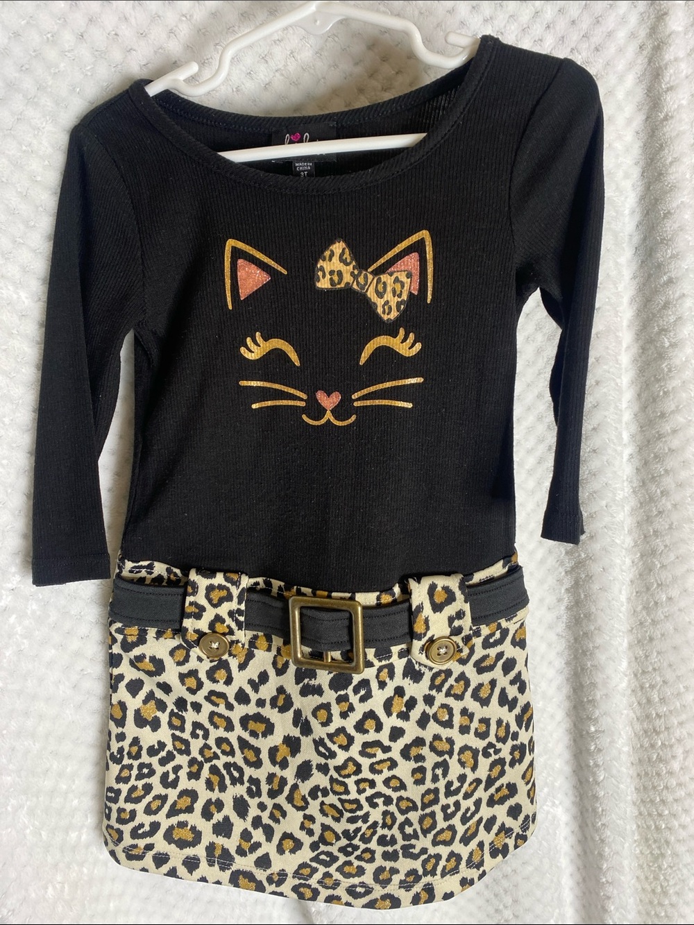 lilt animal print kitty cat dress